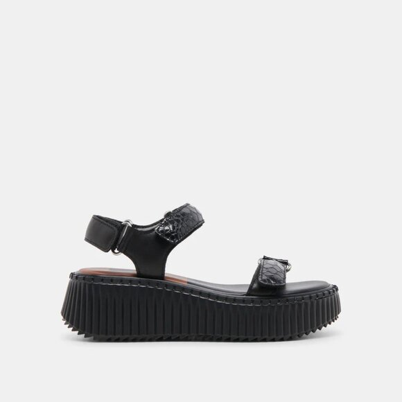 NEW DOLCE VITA Leather Debra Sandals midnight black for women 254 3M2T - Picture 2 of 13